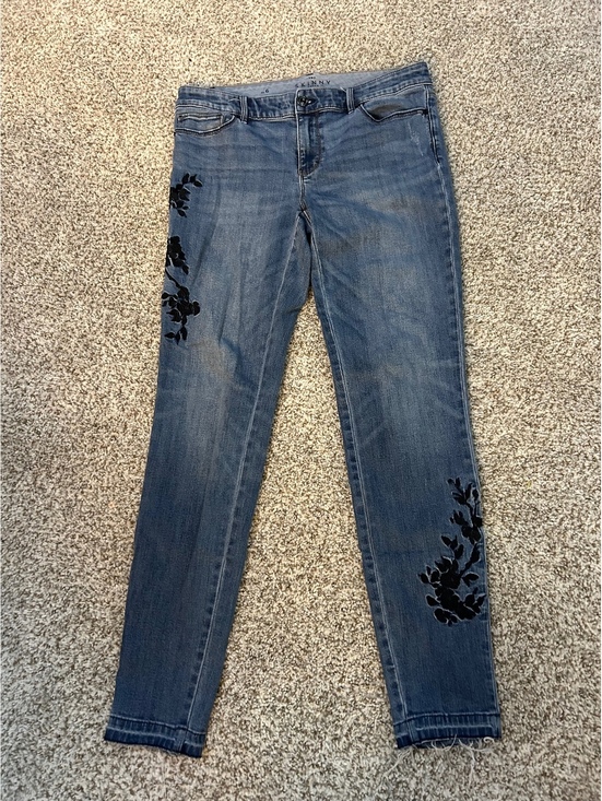 White House Black Market Denim - White House Black Market Floral Embellished Jeans